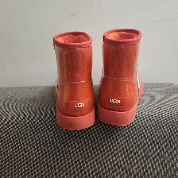 UGG Classic Mini Waterproof Clear Boot Hibiscus Pink Sz 8 - Picture 5 of 7